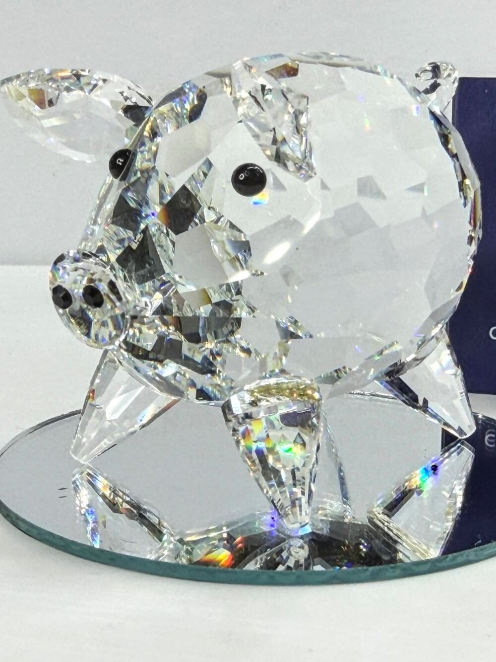 Swarovski Crystal: Retired Large Pig Figurine Max Schreck Vintage 1982 S367
